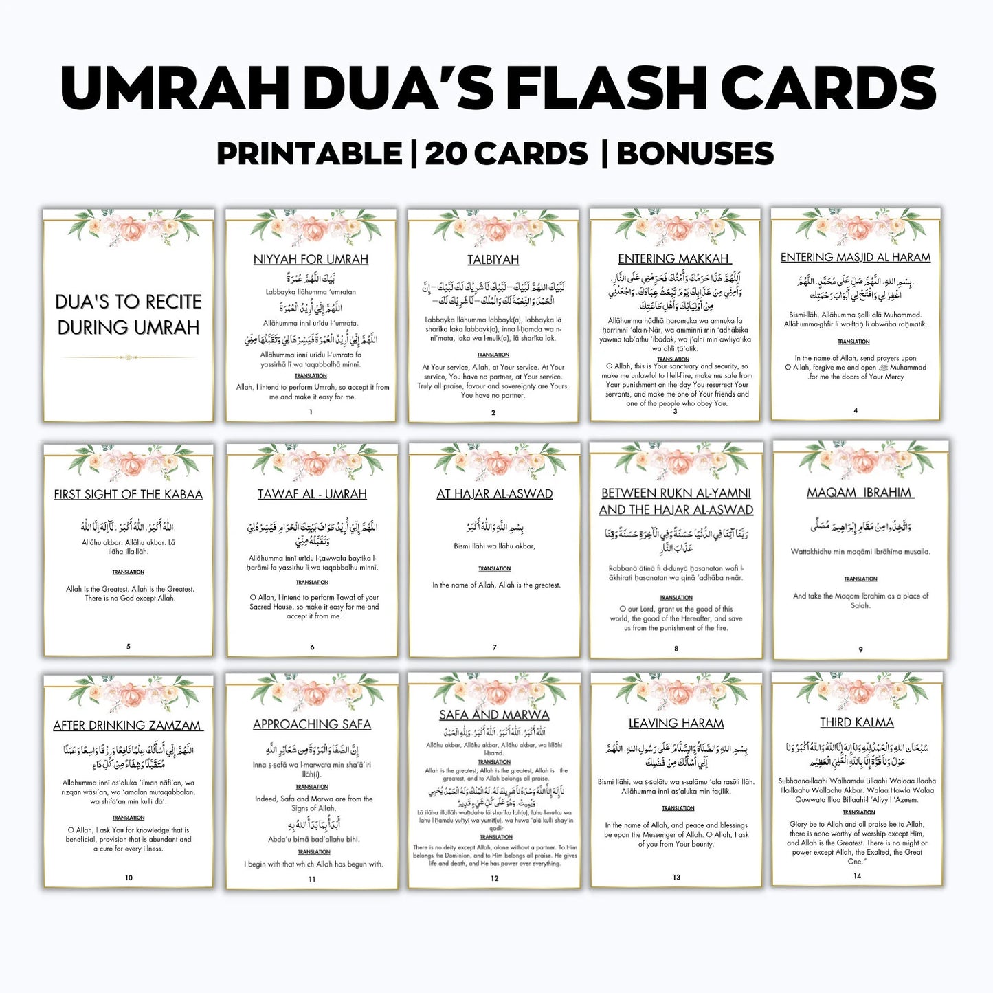Healing Duas for Every Prayer – Guided Islamic Dua Cards Bundle
